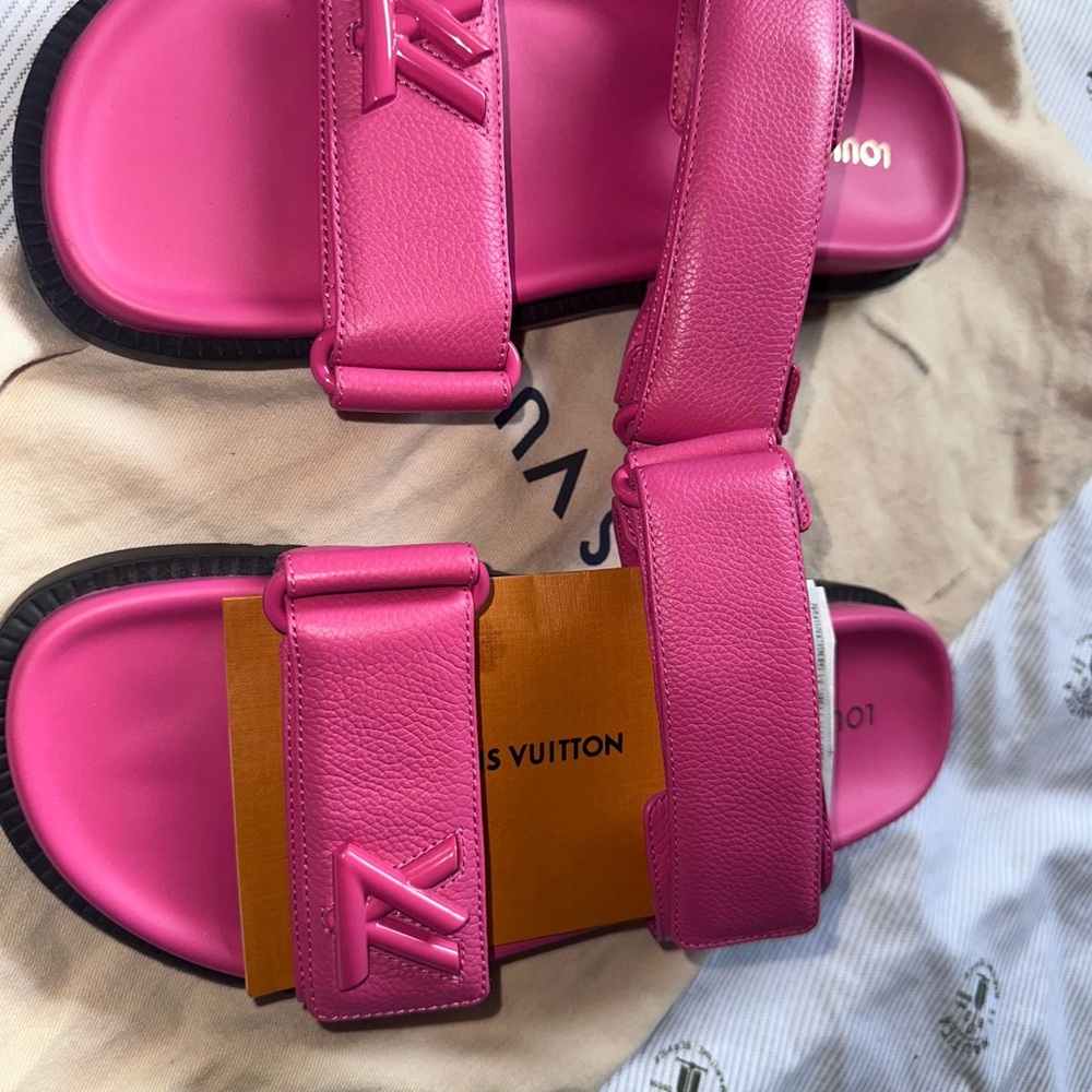 Louis Vuitton Fuchsia Slide Sandals